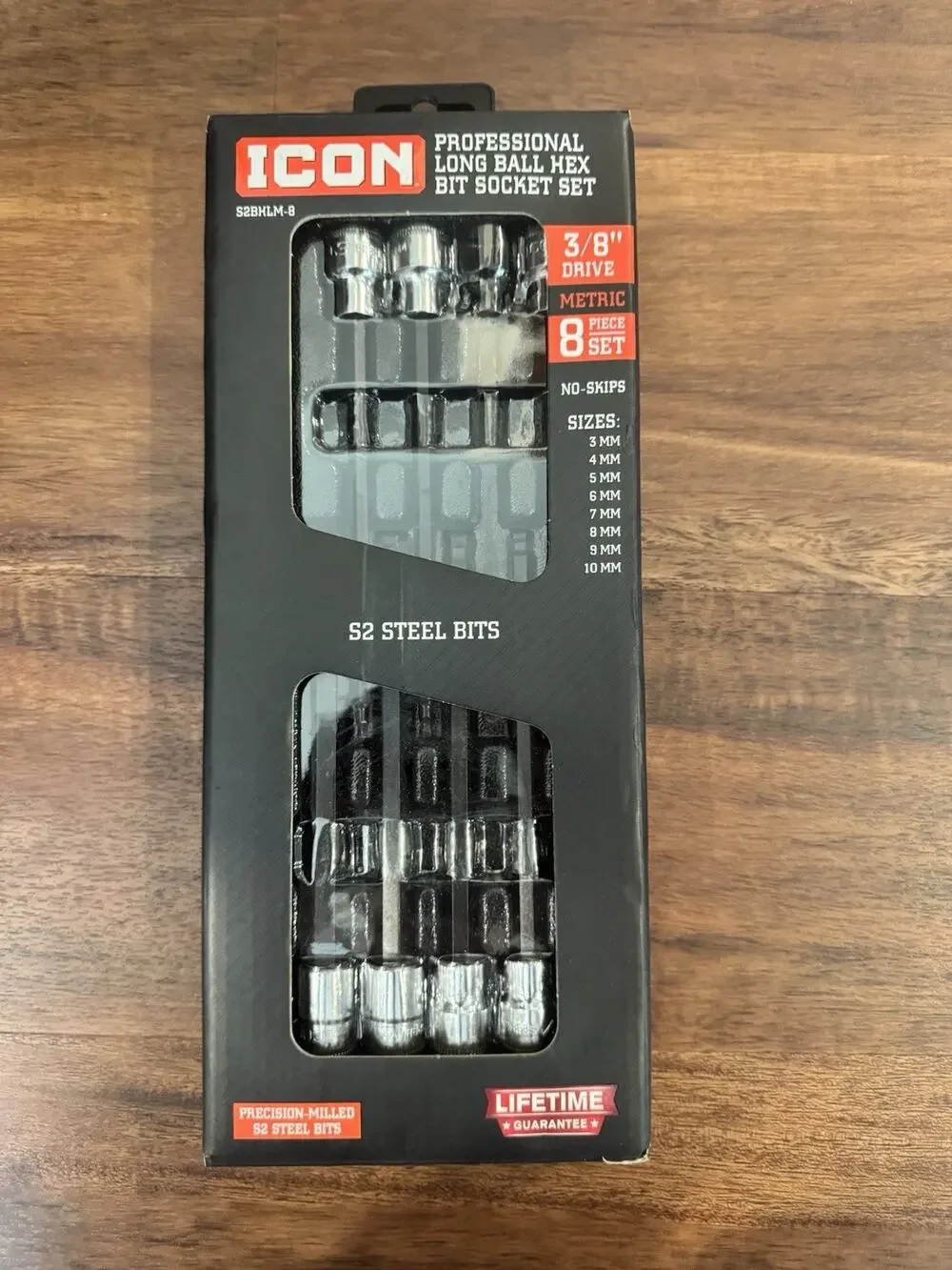 ICON Professional Long Ball Hex Bit Socket Set 3/8” Drive Metric 7pc S2 Steel